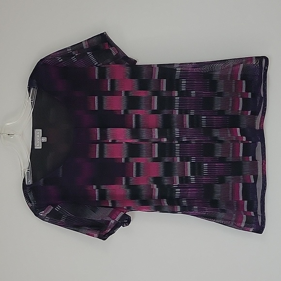 Laura Blouse purple black Grey pink block colours - Picture 1 of 6